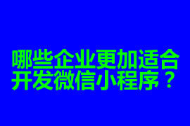 哪些企業(yè)更加適合開發(fā)微信小程序？